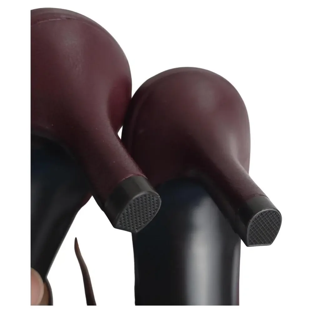 NWOB AEROSOLES Exit Ramp Heels 8M Burgundy Leather Slingback Pointed Toe